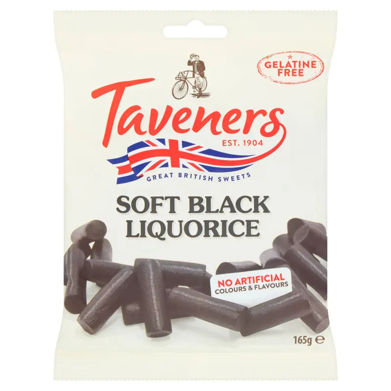 £1.65 Taveners Black Liquorice 165g (12)