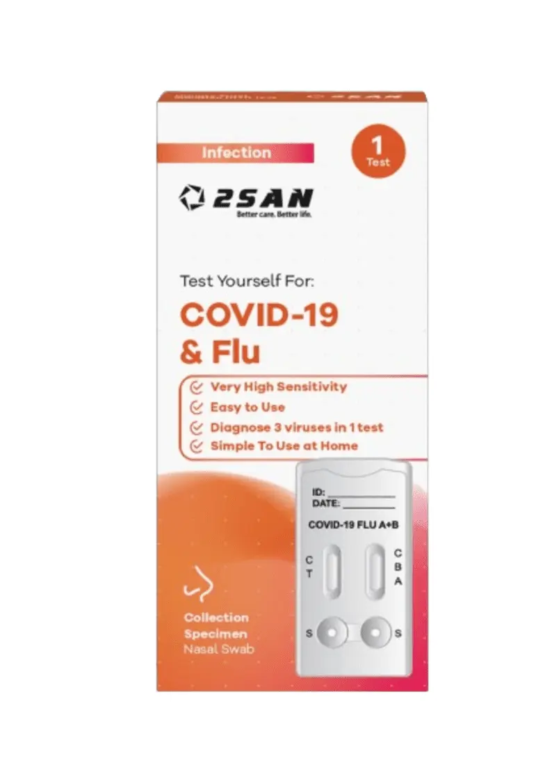 2San COVID-19 & Flu A/B Nasal Self-Tests – 5 Tests