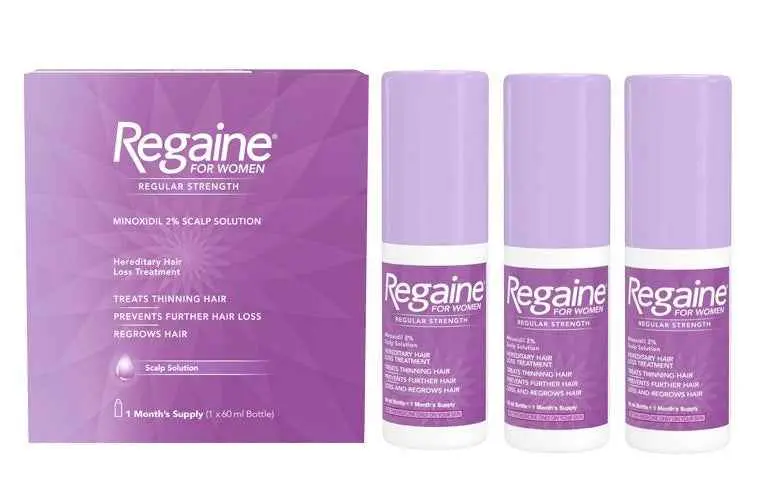 3 x REGAINE for Women Regular 2% Minoxidil  Solution 60ml