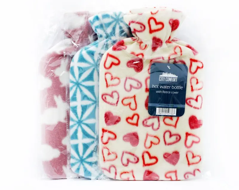 £6.49 Fleece Covered Hot Water Bottles (6)