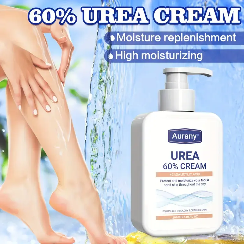 60% Urea + 2% Salicylic Acid Cream – 200 ml Intensive Moisturiser for Very Dry, Rough & Thickened Skin