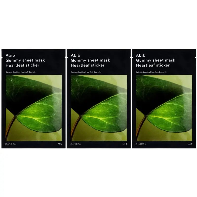 Abib - Gummy Sheet Mask Heartleaf Sticker 27ml. (Pack of 3)