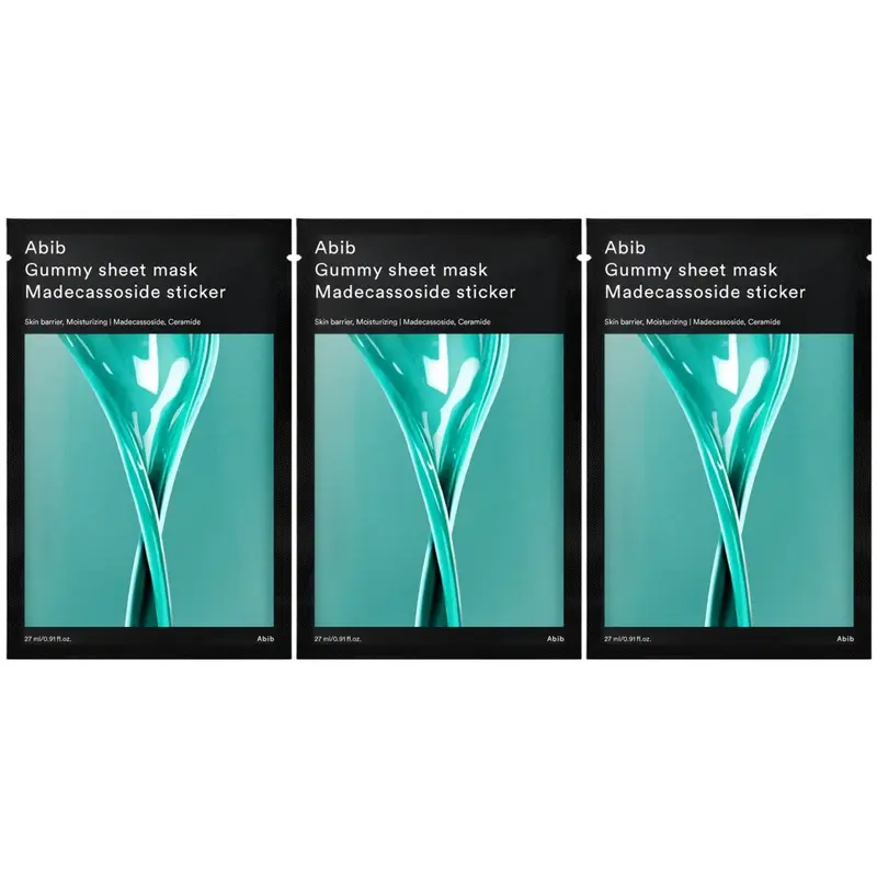 Abib - Gummy Sheet Mask with Madecassoside Sticker 27ml. (Pack of 3)