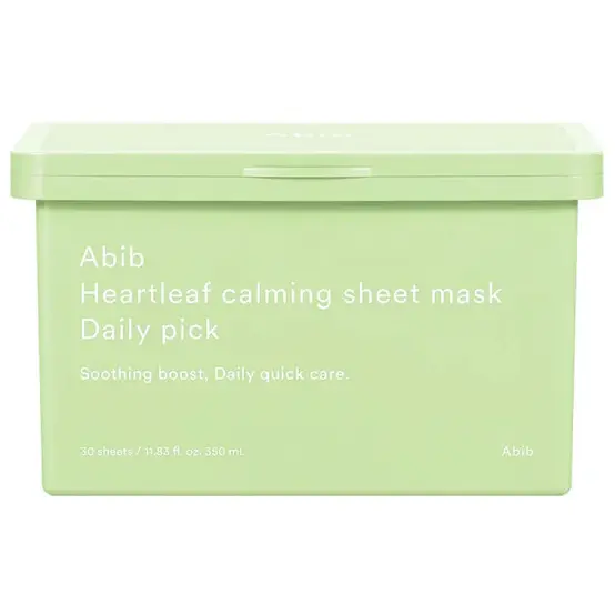 Abib - Heartleaf Calming Sheet Face Mask Daily Pick 380ml. (30 Sheets)
