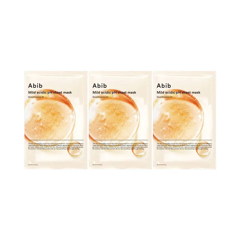 Abib - Mild Acidic pH Sheet Face Mask, Glutathiosome Fit 30ml. (Pack of 3)