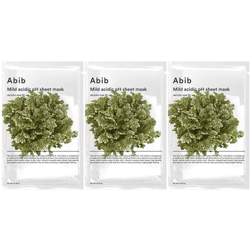 Abib - Mild Acidic pH Sheet Face Mask, Jericho Rose Fit 30ml. (Pack of 3)