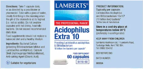 Acidophilus Extra 10 60s Lamberts