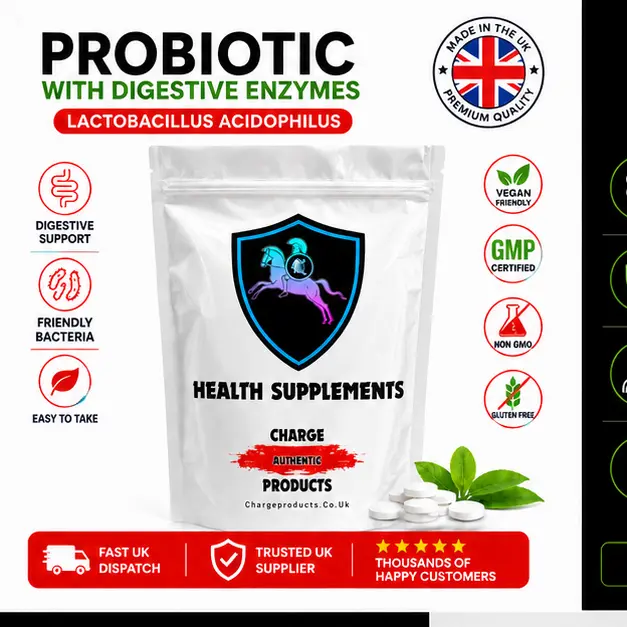 Acidophilus Probiotic Tablets UK | Lactobacillus Acidophilus | 500 Million CFU Live Cultures | Good Bacteria | Strain Declared | 120 to 25,000 Tablets | Vegan | Charge Products