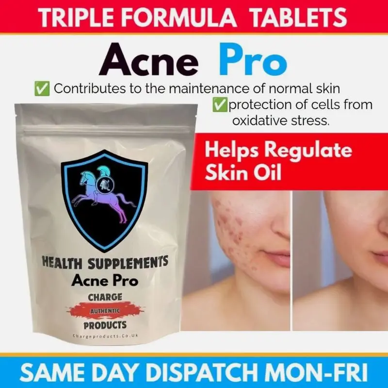 ACNE PRO Triple Zinc Complex Tablets UK — Zinc Citrate + Bisglycinate + Picolinate | Copper Bisglycinate | Maintenance of Normal Skin | Charge Products