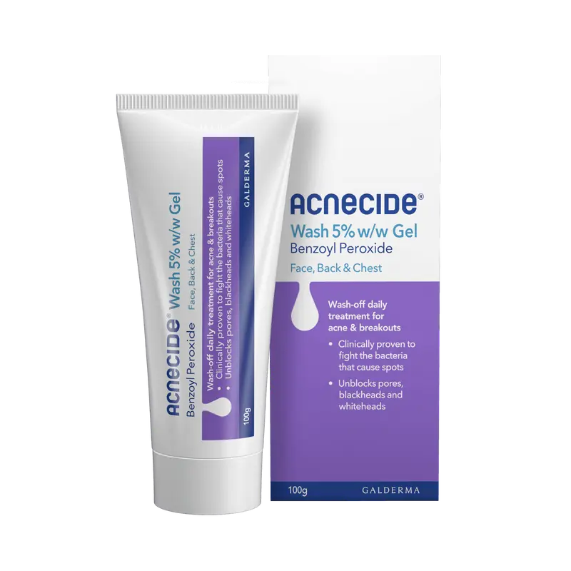 Acnecide Wash 5% w/w Gel Benzoyl Peroxide – 100g