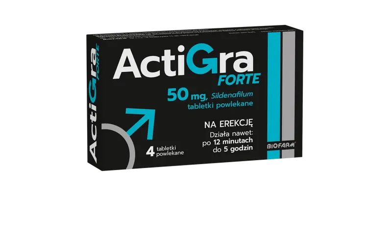 Actigra Forte, 50 mg, tabl.powl., 4 szt
