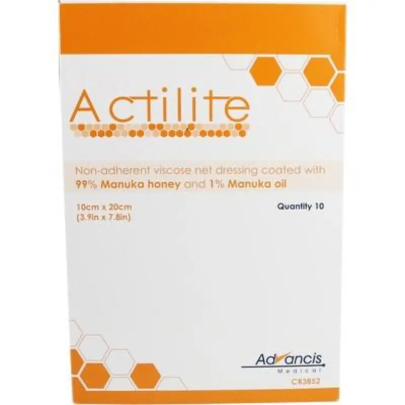 Actilite Manuka Honey Dressings 10cm x 20cm Box of 10 Dressings