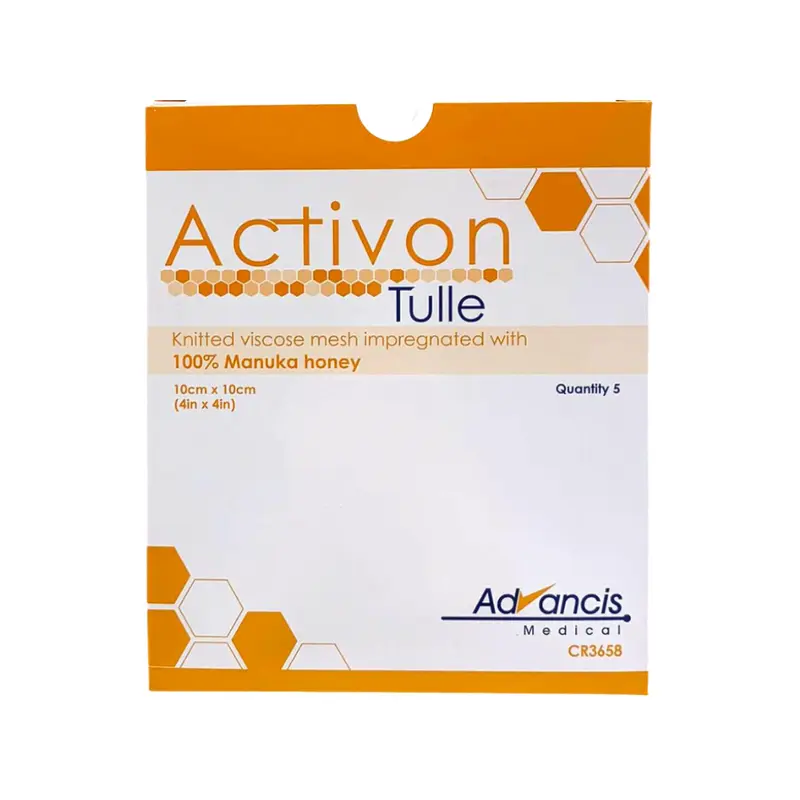 Activon Tulle Viscose Mesh with 100% Manuka Honey 10cm x 10cm Box of 5