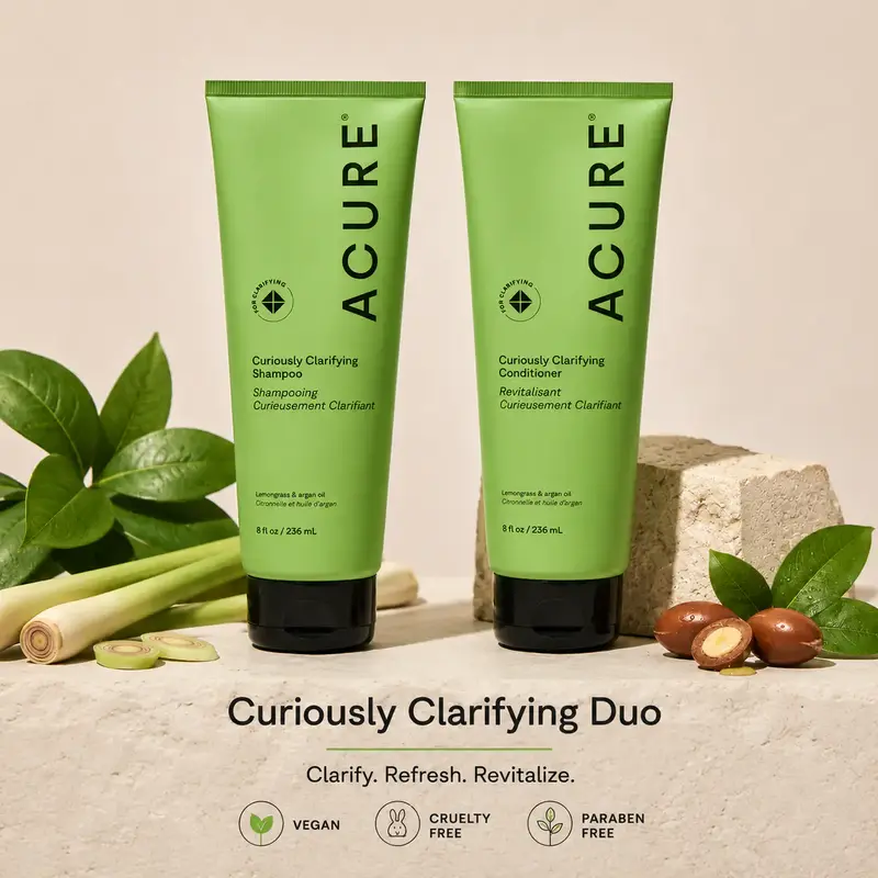 ACURE Curiously Clarifying Shampoo & Condiitoner Bundle