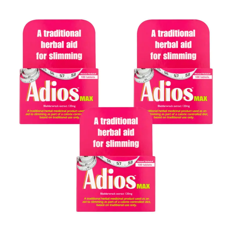 Adios Max Herbal Slimming Tablets Triple Pack