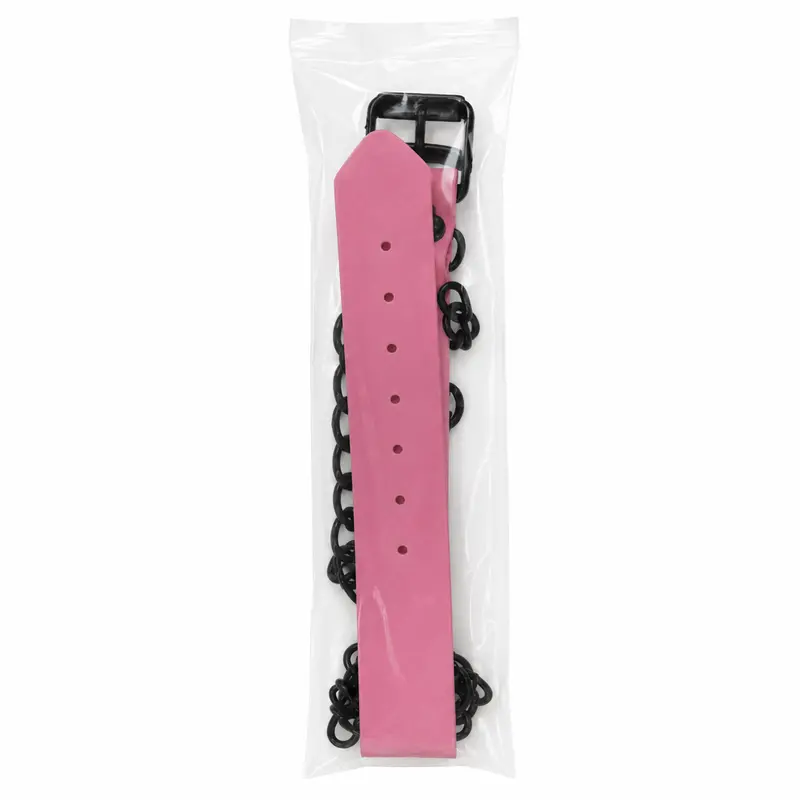 Adjustable Pink Pet Collar & Chain Lead Set