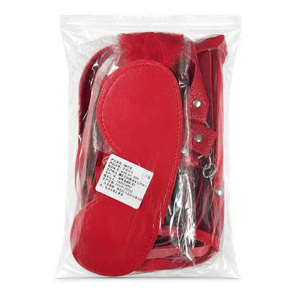 Adult Role Play Blindfold & Restraint Set - Red Edition