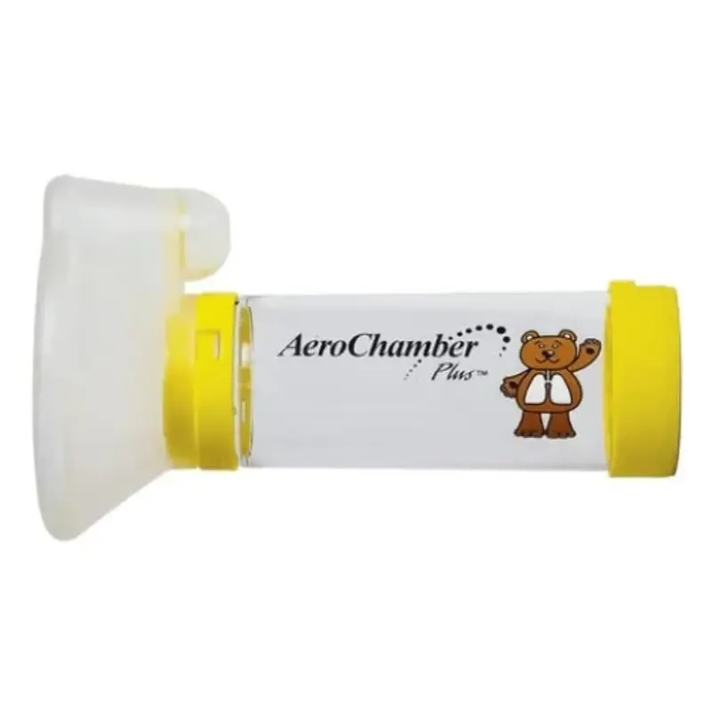 Aerochamber Plus spacer device Child Meduim Yellow with face mask