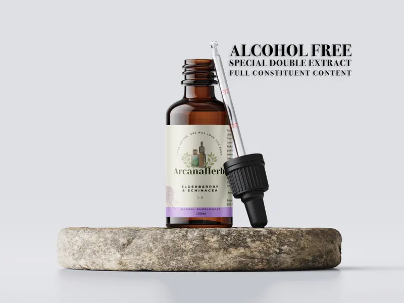 Alcohol free Elderberry & Echinacea Glycerine Tincture. 1