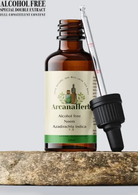 Alcohol free Neem tincture. Azadirachta indica. Glycerine special extract 1