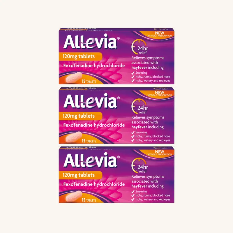 Allevia Fexofenadine 120mg - 15 Tablets x 3 Pack
