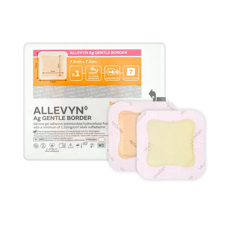 Allevyn Ag Gentle Border Dressing - Soft Gel Adhesive (Multiple Sizes) (x1 or 10)