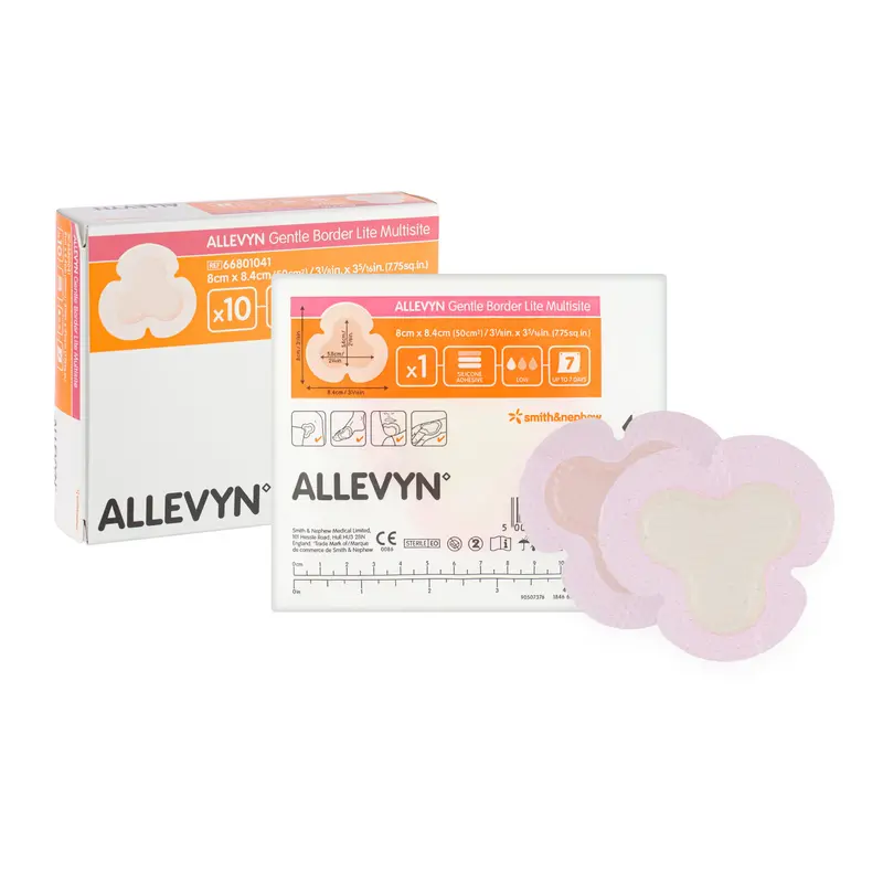 Allevyn Gentle Border Lite Dressing - Silicone Adhesive (Multisite) (8cm x 8.4cm) (x1 or 10)