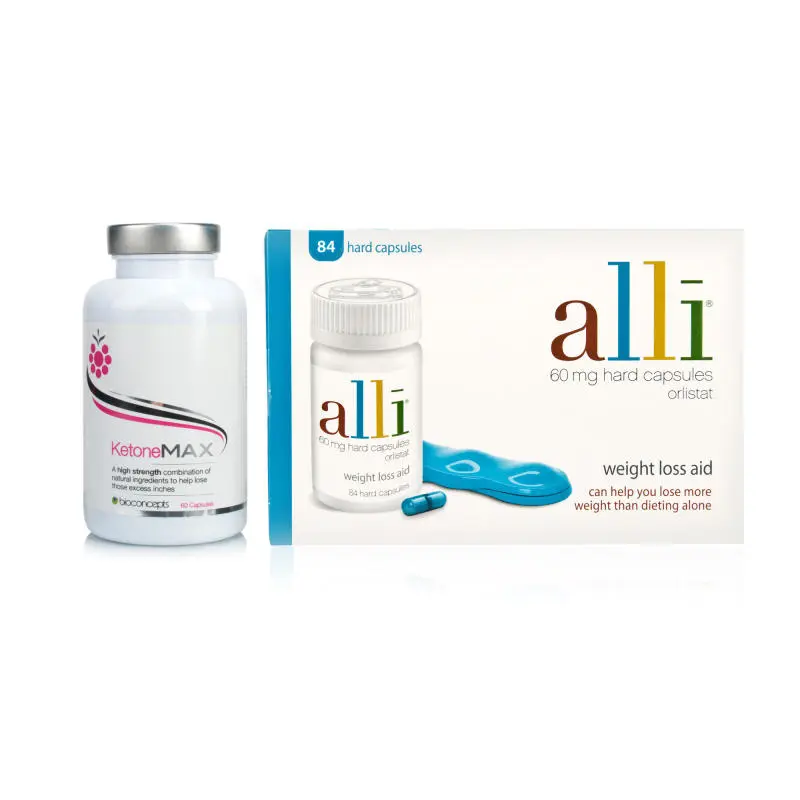 Alli 84 Capsules & KetoneMax High Strength Raspberry Ketone