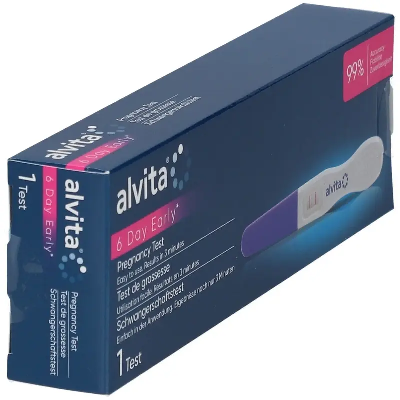 Alvita Pregnancy Test 1 Test | Early Detection Up to 6 Days Before