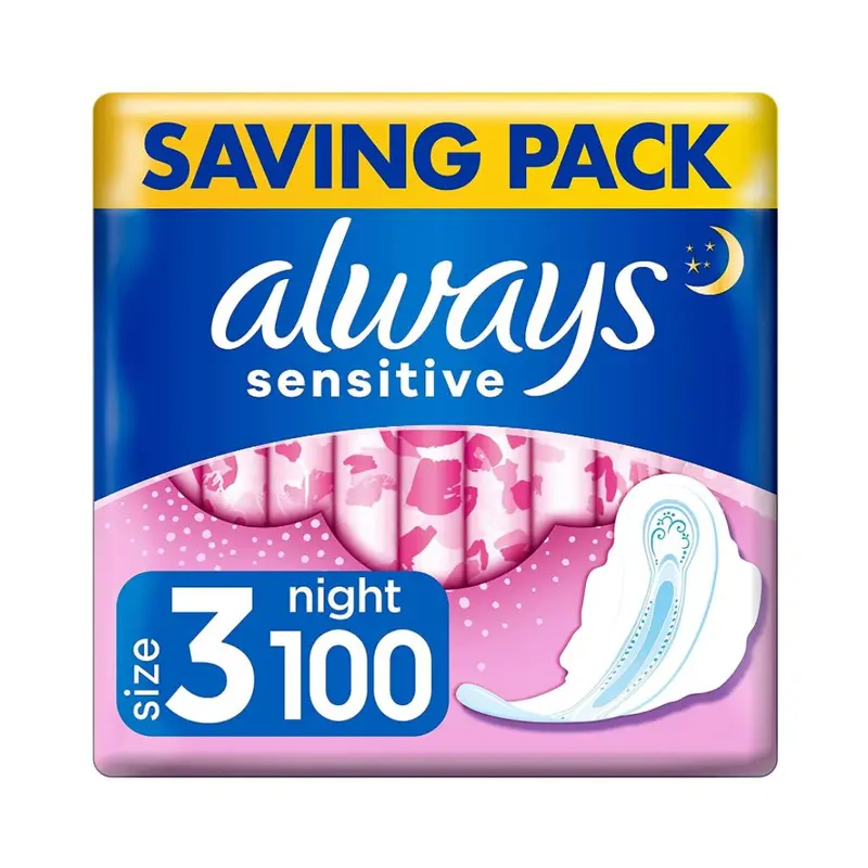 Always Sensitive Night Size 3 100 Pads