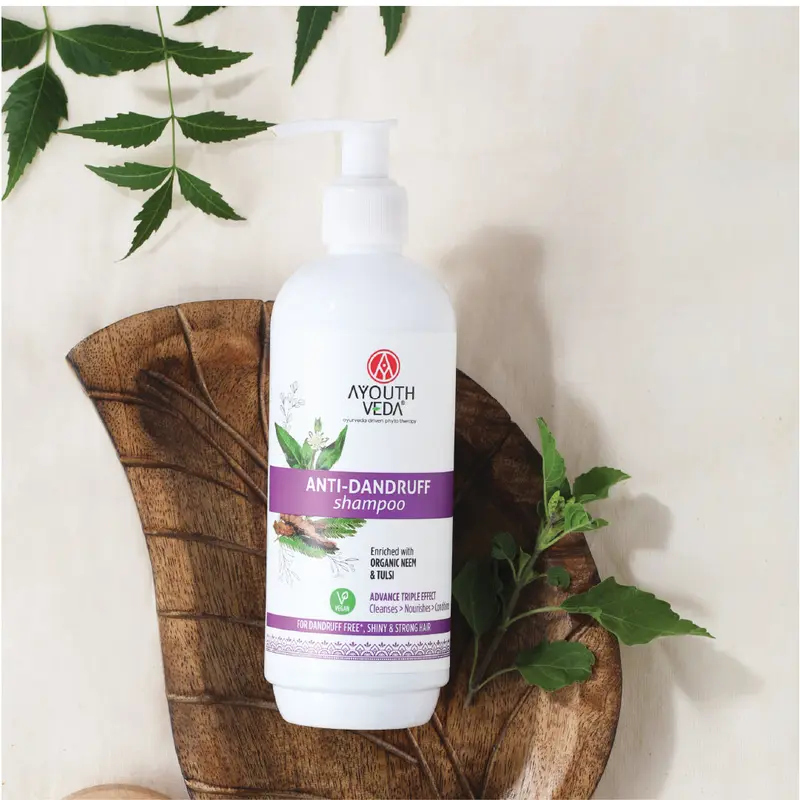 Anti-Dandruff Shampoo  Healthy Hair Growth & Scalp Care – Vegan Formula – 300 ml Ayouthveda