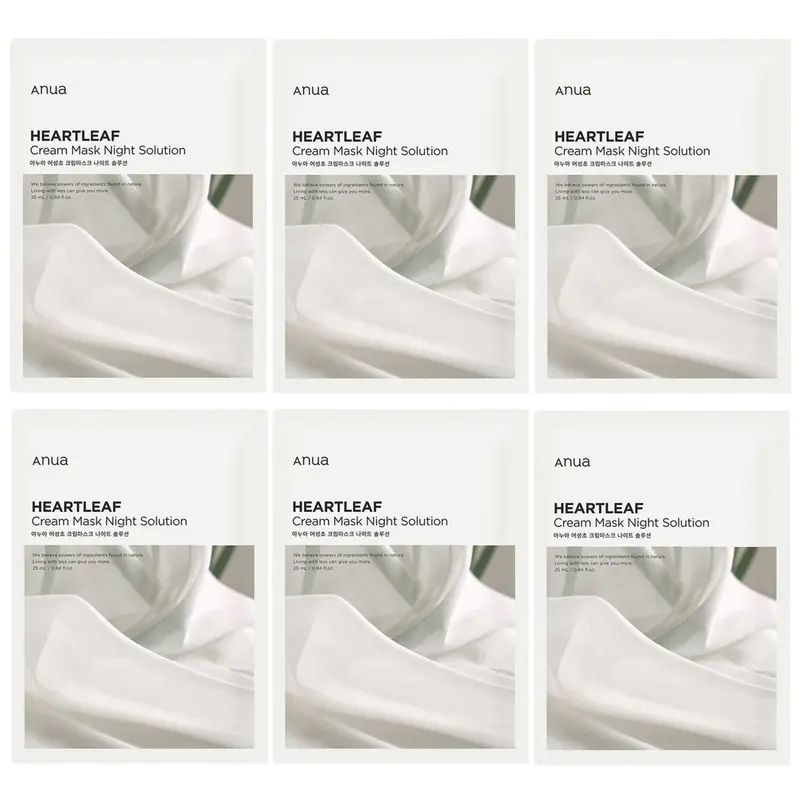 Anua - Heartleaf Cream Mask Night Solution 25ml. (Pack of 6)