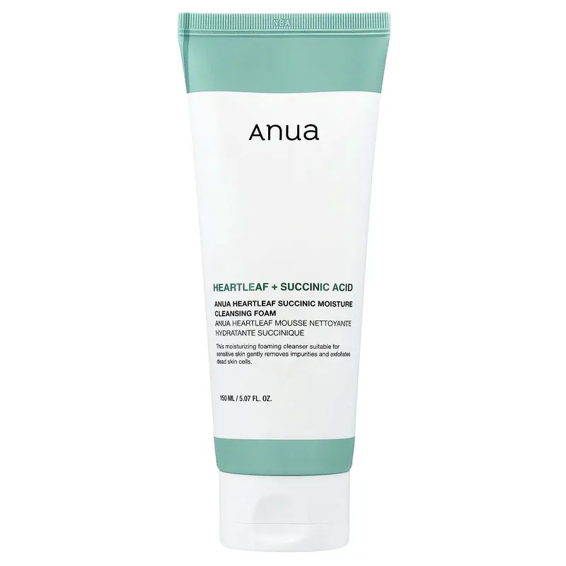 Anua - Heartleaf Succinic Moisture Cleansing Foam 150ml.
