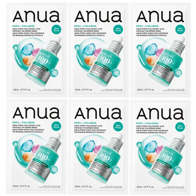 Anua - PDRN Hyaluronic Acid Capsule 100 Serum Mask 23ml. (Pack of 6)
