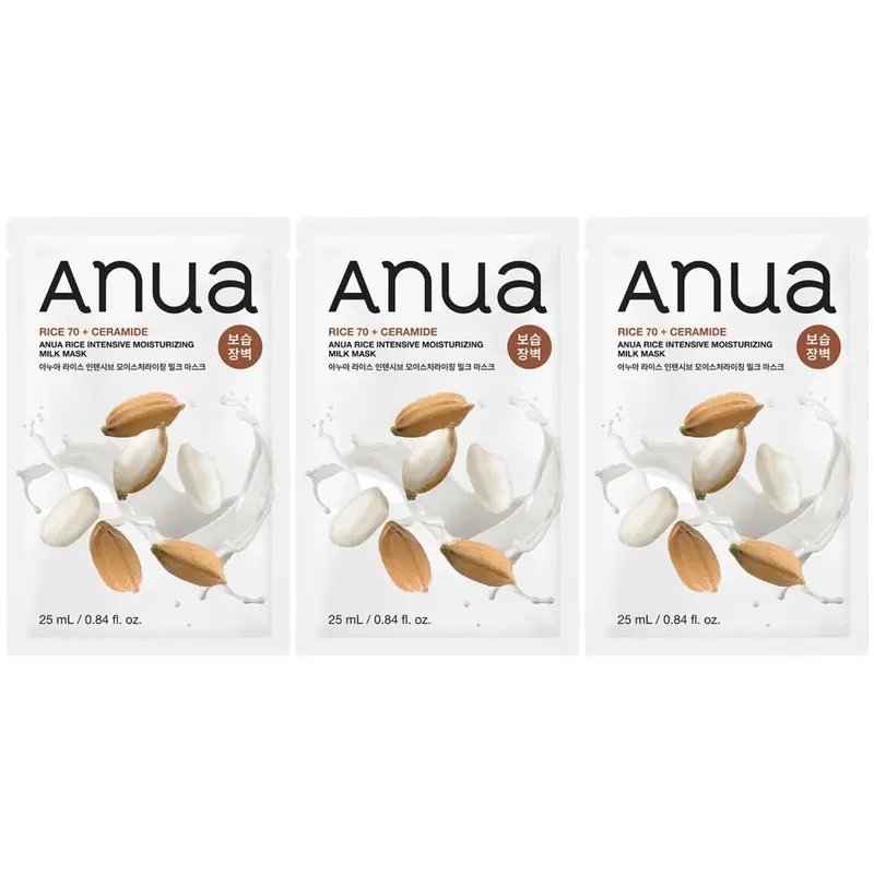 Anua - Rice Intensive Moisturizing Milk Mask 25ml. (Pack of 3)