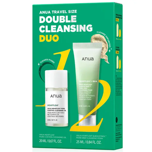 Anua - Travel Size Double Cleansing Duo (Cleansing Foam 25ml. + Cleansing Oil 20ml.)