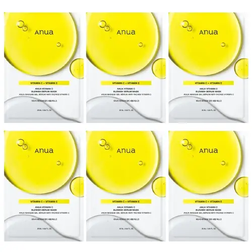 Anua - Vitamin C + Vitamin E Blemish Serum Mask 25ml. (Pack of 6)