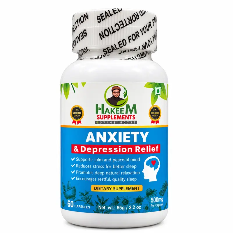 Anxiety & Depression Calm & Sleep Support 500mg 60 Capsules Ashwagandha Brahmi