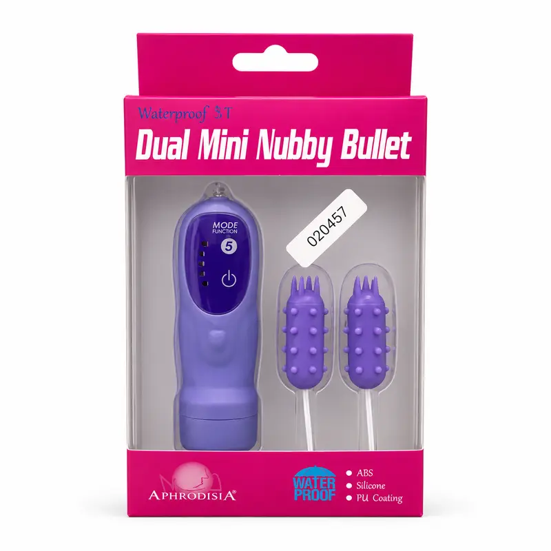 Aphrodisia Waterproof 5-Function Dual Mini Nubby Bullet Vibrator