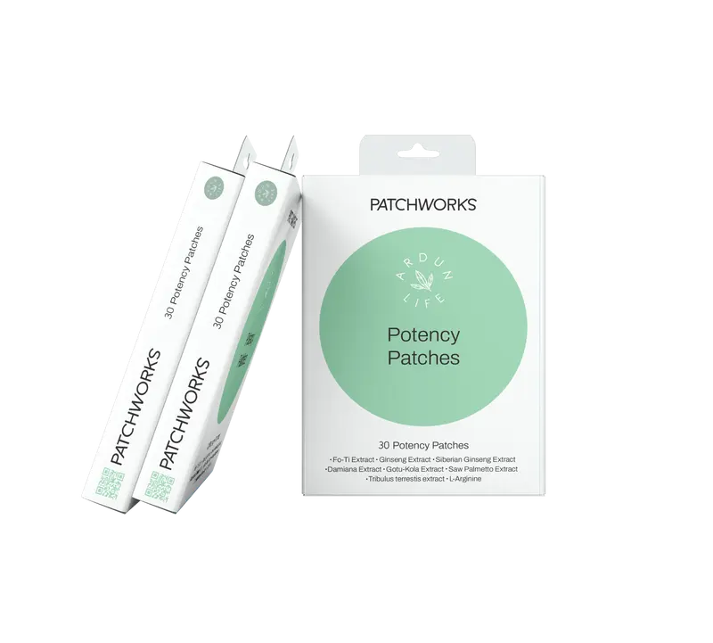 Ardun Life Potency Vitality Patches | Male Wellness & Stamina with Saw Palmetto & L-Arginine | 30-Day Supply | Vegan & Discreet | Alternative to Tablets