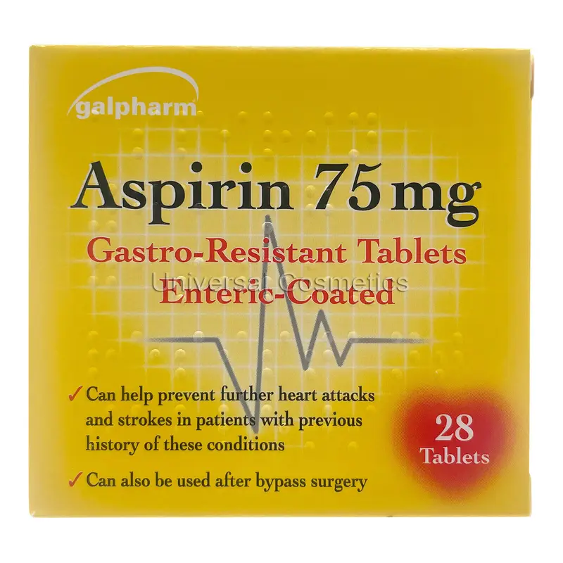Aspirin 75mg Gastro-Resistant Tablets *28(Brand may vary )