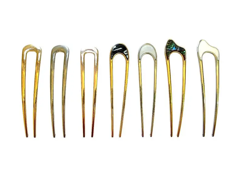 Avicom Hair Pins - U Shaped Hair Fork Metal / CA / Shell Chignon Clips