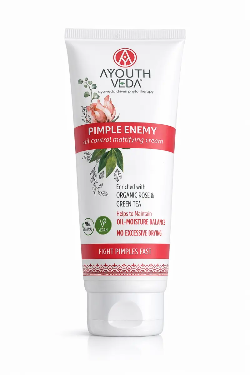 Ayouth Veda Pimple Enemy Cream – Herbal Acne & Blemish Control, vegan