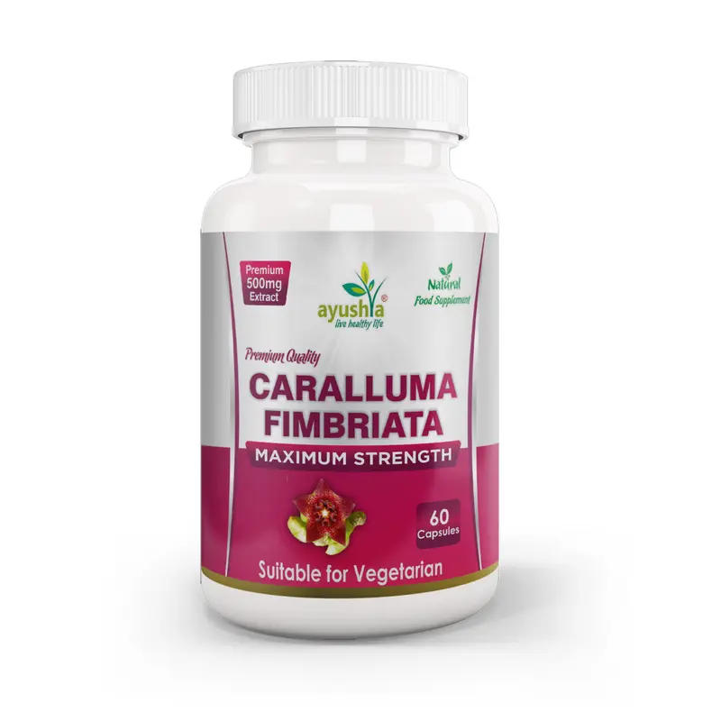 Ayushya Caralluma Fimbriata Capsules (Famine Food) Appetite Balance Support - Vegan, Gluten Free, Non-GMO, 60 Capsules