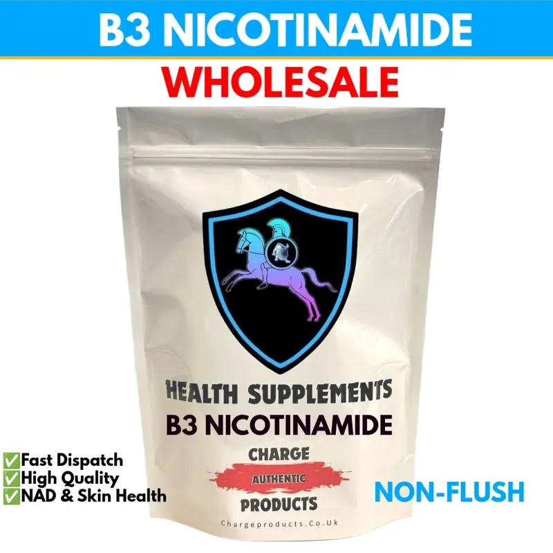 B3 Nicotinamide Powder UK — Pure Niacinamide · Non-Flush Vitamin B3 · NAD+ Precursor · Retail & Wholesale