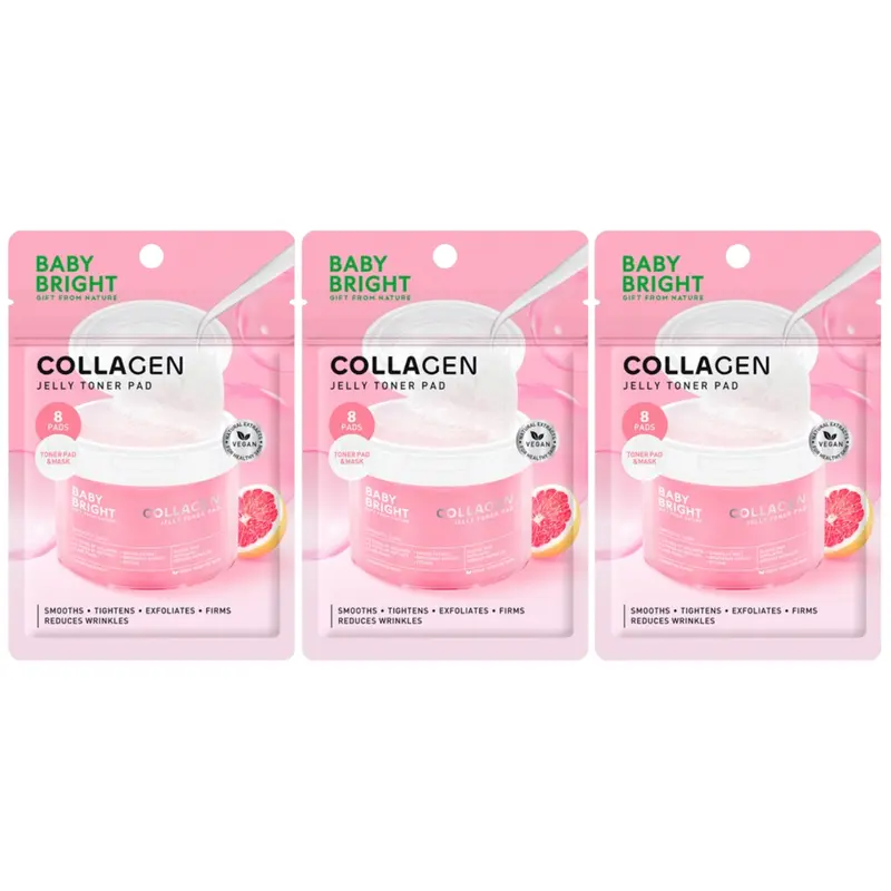 Baby Bright - Collagen Jelly Toner Pad 8Pads 33ml. (Pack of 3)