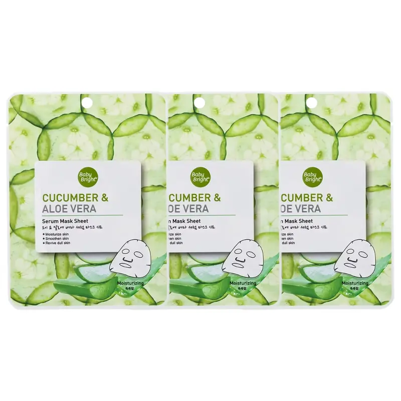 Baby Bright - Cucumber & Aloe Vera Serum Mask Sheet 20g. (Pack of 3)