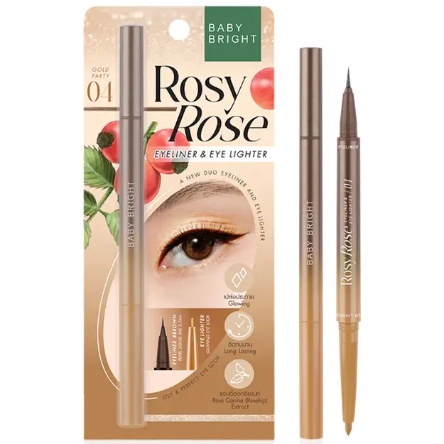 Baby Bright - Rosy Rose Eyeliner & Eye Lighter #04 Gold Party 0.3ml. + 0.2g.