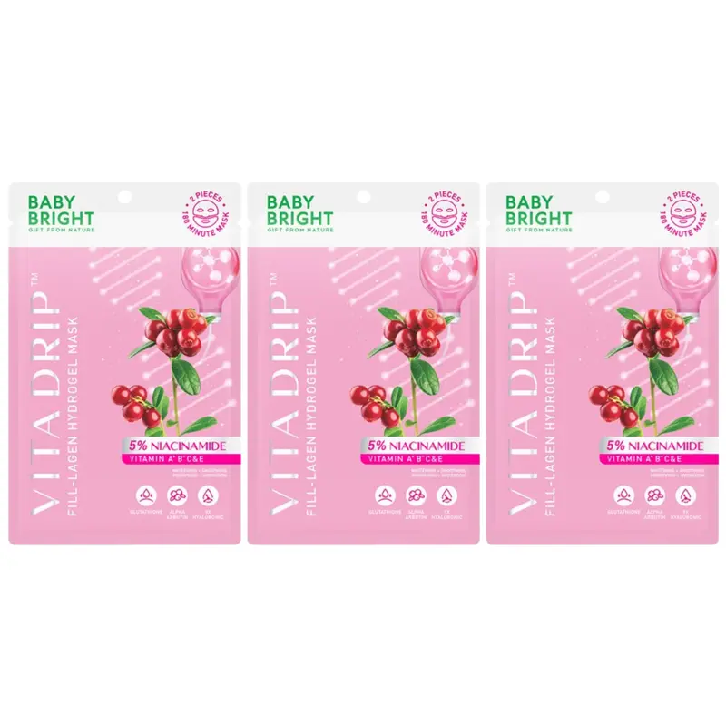 Baby Bright - Vita Drip Fill-lagen Hydrogel Mask 20g. (Pack of 3)