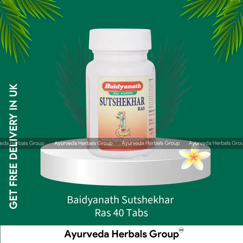 Baidyanath Sutshekhar Ras 40 Tabs - Ayurvedic Wellness Support | Indian Products UK